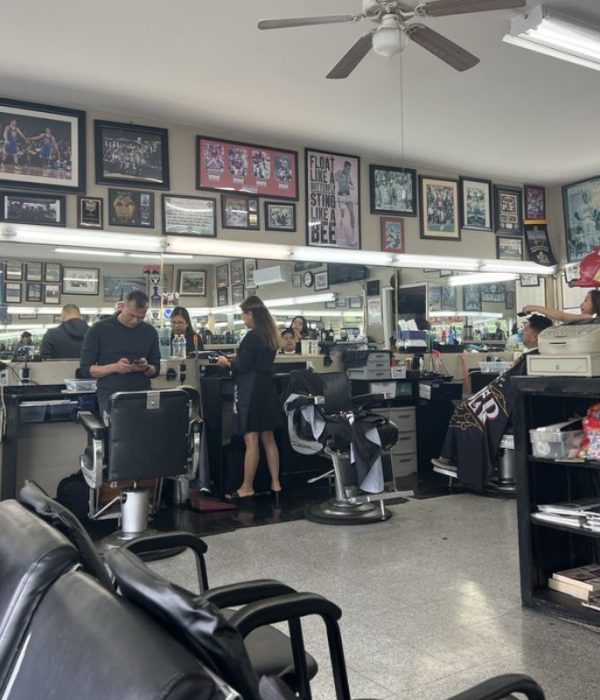 Barber chair at Cosmo's Barber Shop